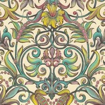 Scrolled Lily and Vine Florentine Print Paper ~ Kartos Italy